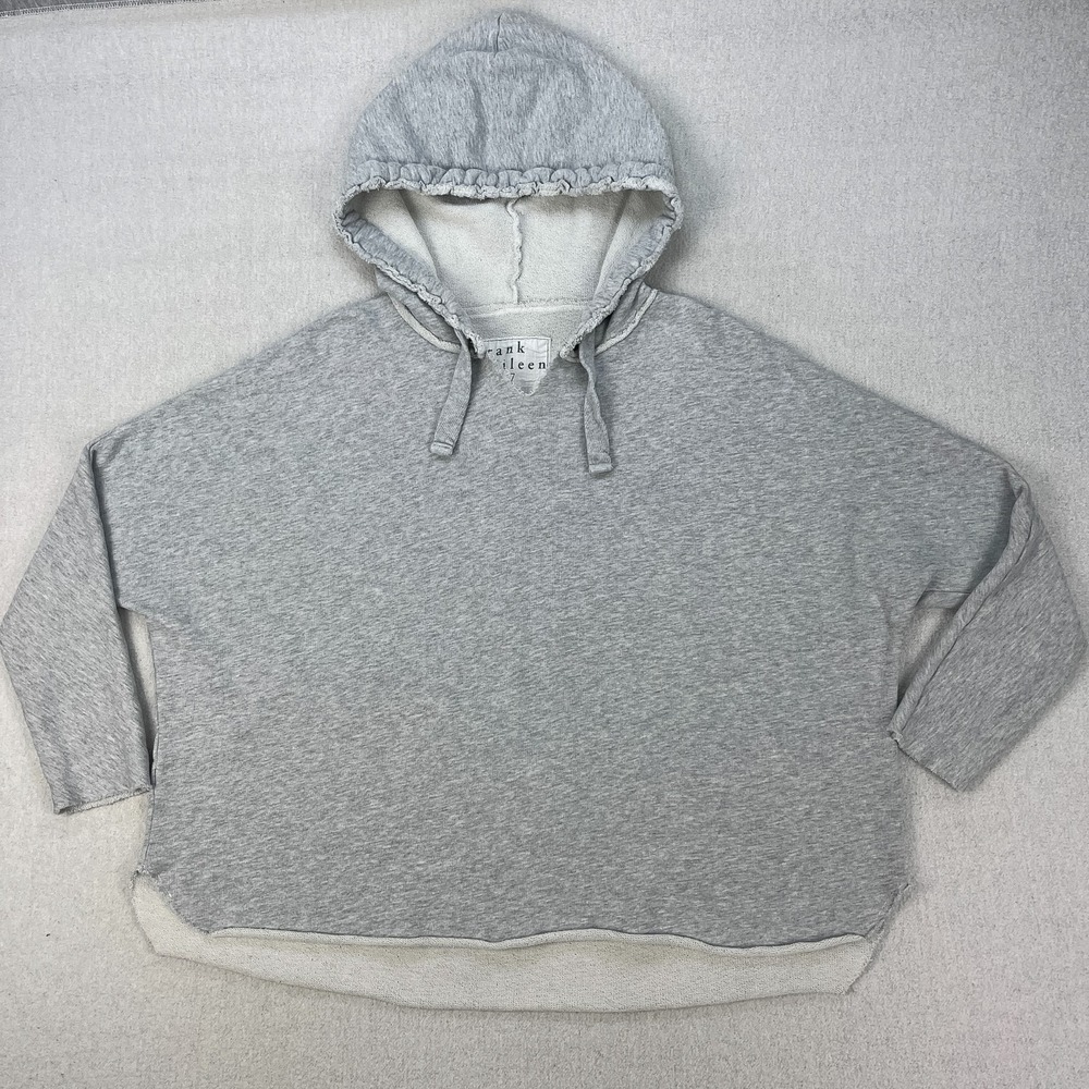 Frank & Eileen Tee Lab Kane Capelet Hoodie Womens XS Heather Gray Cropped Boxy